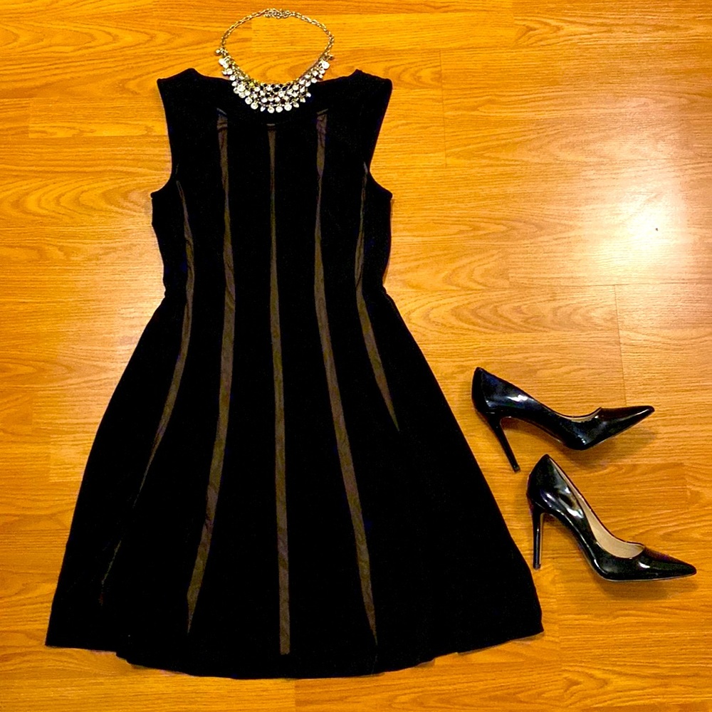 Silky Chaps black and nude fit & flare dress
